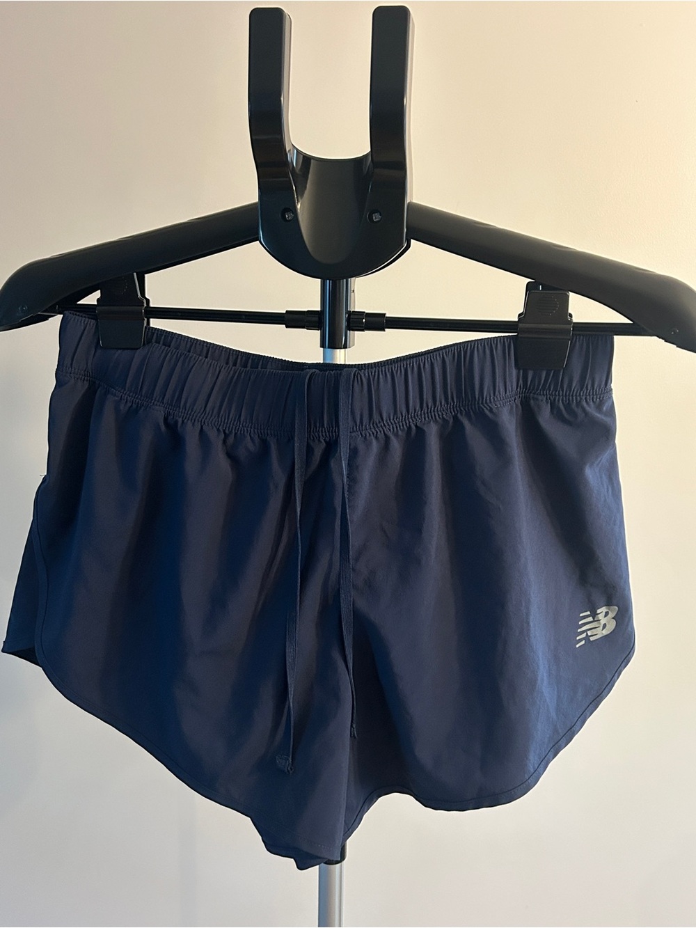 New Balance Women's Dark Blue Athletic Running Shorts with Reflective Logo